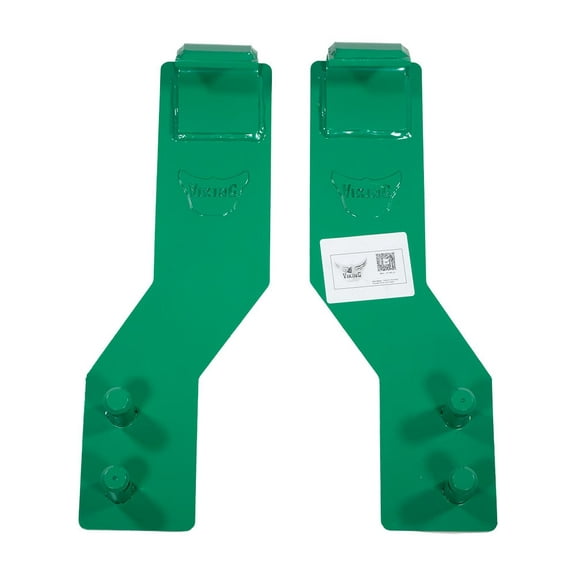 20" x 4-1/2" Heavy-Duty Green Powder Coated Weld-On Steel Quick Tach Mounting Brackets for Deere Tractors & Loaders - 1 Pair
