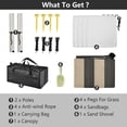 thumbnail image 5 of Portable Beach Tent Sun Shelter With Ground Pegs Water And Wind Resistant Sun Shade Canopy Angle Adjustable Vertical Striped Pattern, 5 of 7