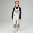 thumbnail image 4 of Gubotare Boys Hiking Pants Kids Snow Bibs Insulated Waterproof Ski Overalls Winter Warm Snowsuit Snowboarding Jumpsuit with Adjustable Straps Size 7-8 (White,7-8 Years), 4 of 8