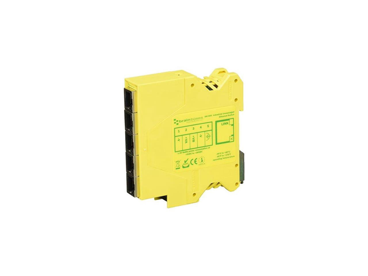 Brainboxes SW-505 Industrial Compact Ethernet 5 Port Switch DIN Rail Mountable