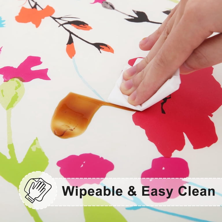 decorUhome Round Waterproof Fitted Tablecloth, Elastic Edge photo 4