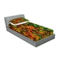 thumbnail image 2 of Ambesonne Fall Fitted Sheet & Pillow Sham Set, Colorful Leafage Vivid, Twin, Multicolor, 2 of 2