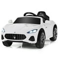 thumbnail image 1 of Gymax 12V Kids Ride On Car Maserati GranCabrio Licensed w/ Remote Control& Lights White, 1 of 10