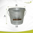 thumbnail image 2 of Galvanized Ribbed Bucket Planter - 10", 2 of 5