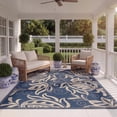 thumbnail image 3 of Safavieh Courtyard Crystal Floral Indoor/Outdoor Area Rug, Blue/Natural, 6'7" x 6'7" Square, 3 of 11