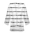 thumbnail image 5 of QUINDOS Womens Cardigan Sweaters Women's Printing Stripe 3/4 Sleeve Print Loose Shirt Tops Cardigan, 5 of 5