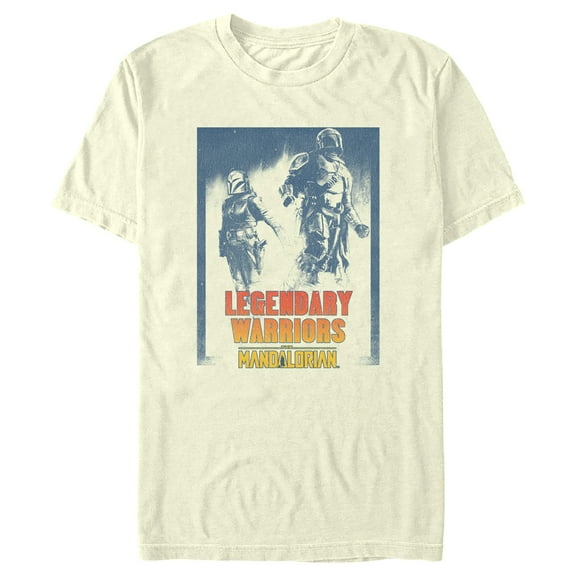 Men's Star Wars: The Mandalorian Legendary Warriors Poster Graphic Tee Beige Medium
