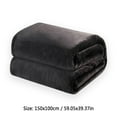 thumbnail image 7 of Tunhigl Cozy Solid Color Flannel Throw Blanket - Ultra-Soft Polyester Velvet Plush Blanket for Sofa, Bed, Living Room - Perfect Home Decor Gift for Women, Men, All Seasons Black, 7 of 7
