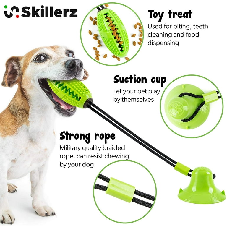 Pet Dog Feeder Toy Food Dispenser IQ Training Treat Ball Teeth Molar  RubberStick