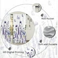 thumbnail image 5 of Purple Floral Lavender Flower Kitchen Curtains 27.5W X 39L Inch 2 Panel Rod Pocket Spring Small Short Cafe Tier Window Drapes Farmhouse Country Vintage Rustic Wildflower Bathroom Home Decor, 5 of 6