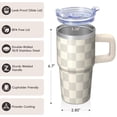thumbnail image 3 of 20oz Coffee Travel Mug with Handle and Straw, Geometric Stainless Steel Double Wall Insulated Tumbler Leak Proof, 3 of 5