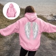 thumbnail image 2 of larppty Wings Pattern Hoodie for Women Hoodie Fashion Sparkly Bling Sweatshirt Tops (Pink, XXL), 2 of 5