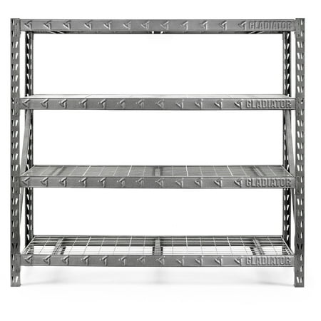 73 in. H x 77 in. W x 24 in. D 4-Shelf Welded Steel Garage Shelving Unit