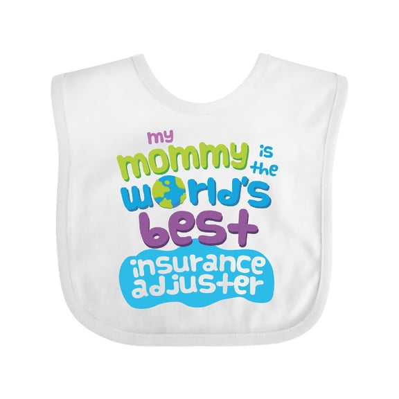 Inktastic Insurance Adjuster Mommy for Son Daughter Boys or Girls Baby Bib