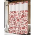 thumbnail image 4 of Red Spring Floral No Hook Shower Curtain Waterproof, Bathroom Curtains with Snap in Liners and See Through Top Window, Summer Botanical Farmhouse Hotel Style Bathtub Curtains Shower 72"Wx84"L, 4 of 8