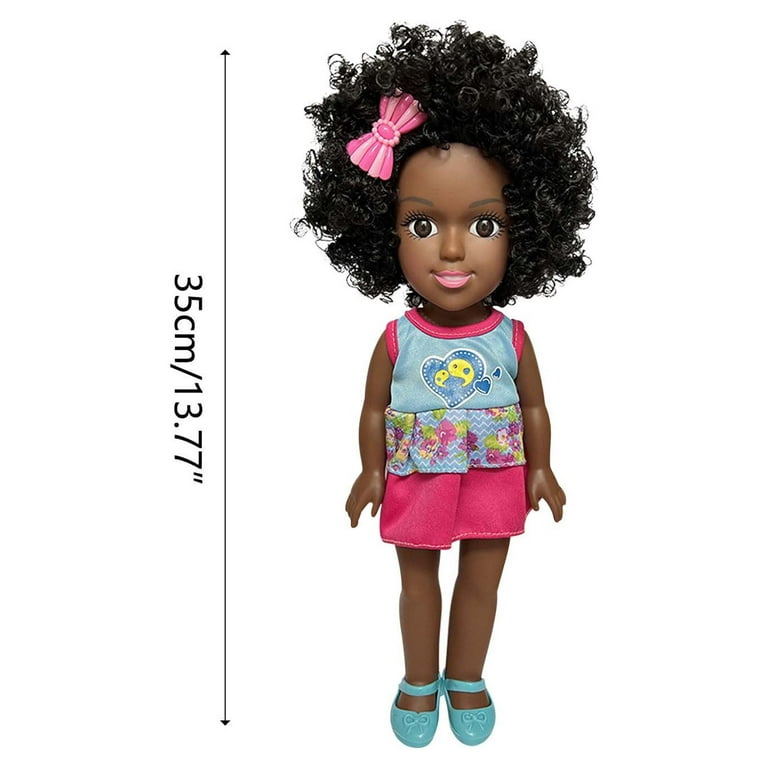 Fridja Black Dolls 13.8in American African Girl Baby Doll for Kids, Fashion  Play Doll Reborn Baby Toy Doll, Soft Perfect for Girl Birthday