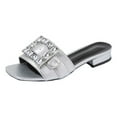 thumbnail image 2 of Xunlbb Clearance, Women's Oversized Chunky Rhinestone Flat Flip-flops, 2 of 8