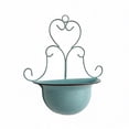 thumbnail image 3 of Fwttom Plant Pots, Vintage Iron Hanging Plastic Flower Pots for Outdoor Plants, Planter Container for Windowsill Balcony Home Decoration, Blue, 3 of 9