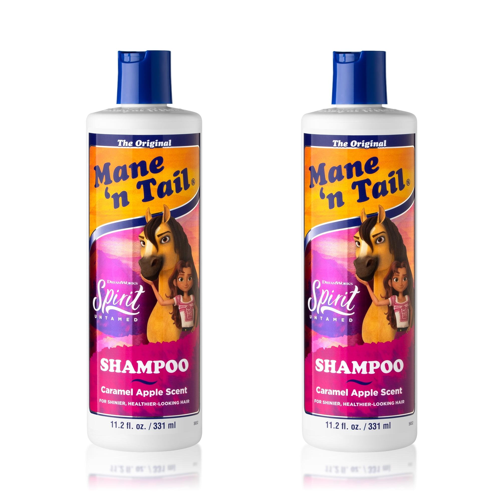 Mane 'n Tail Spirit Untamed Shampoo (2-Pack) – Caramel Apple Scented, Gentle Rinse Shampoo & Body Wash for Soft, Silky Hair (11.2 oz Each)