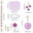 thumbnail image 5 of Shoreew Water Bottle Sleeve Cup Protective Cover Set for Stanley Silicone Tumbler Sleeve with Handle Strap Floral Charms, 5 of 7