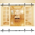 thumbnail image 2 of Sliding Door Rail, Stable Performance Sliding Door Hardware Double Layer Design  For Warehouses, 2 of 8