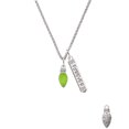 thumbnail image 2 of Delight Jewelry Silvertone Christmas Lights - Lime Green Resin Silvertone Forever Bar Charm Necklace, 23", 2 of 4