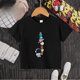 thumbnail image 3 of Camiseta de algodón 100 % con estampado creativo de calle de verano para niños y niñas, camiseta sencilla y cómoda de manga corta para adolescentes, camiseta de algodón estilo Harajuku, 3 of 5