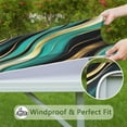 thumbnail image 6 of Teal Gold Marble Pattern Square Fitted Tablecloth with Elastic Edge,Square Table Cover,Washable Elastic Table Cover for Home Kitchen Party Decor 34"x34", 6 of 6