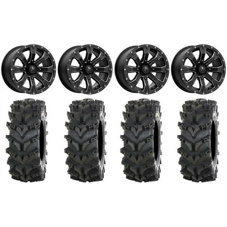 MSA Bounty 14 Wheels Black 30 Out&Back Max Tires Can-Am Maverick X3 / Honda Pioneer 1000 / Talon