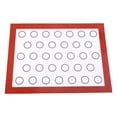 thumbnail image 1 of Alfombrilla de silicona para hornear, revestimiento antiadherente para repostería y horno para macarrones, pasteles y galletas (rojo), 1 of 9
