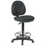 Office Star Sculptured Fabric Seat and Back Pneumatic Drafting Chair with Lumbar Support and Adjustable Chromed Footring, Black