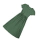 thumbnail image 4 of Qarigey Vestido de color sólido de manga corta con cuello plisado de Elenxs Gril conjuntos de ropa Verde 120cm, 4 of 6