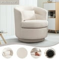 thumbnail image 5 of Bonzy Home 360° Swivel Barrel Accent Chair with Lumbar Pillow, Upholstered Fabric Club Chair for Living Room, Bedroom & Reading Room, 5 of 6