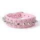 thumbnail image 1 of Collar de perro de cuero clavado, collar de perro remachado de uñas de bala, collar de perro torero mediano y grande, cinturón de perro punk (rosa 61 * 3,5 cm) PenghuiLiu 9024719111230, 1 of 5
