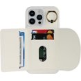 thumbnail image 4 of for iPhone 14 Pro Case with Card Holder - Credit Card Slot,RFID Blocking,360°Rotating Ring Kickstand and PU Leather Wallet Cover for Women(White), 4 of 17