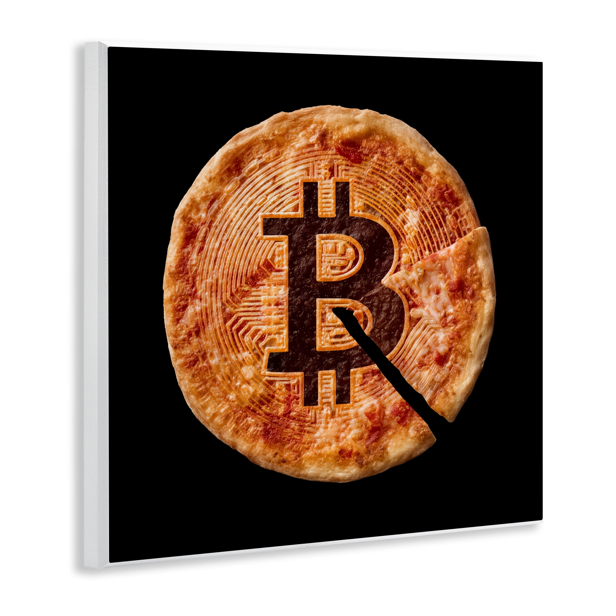 Stupell Industries Crypto Pizza Slice Wall Plaque Art, design by Svetlana Aleynikova