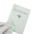 thumbnail image 3 of Unique Bargains 1 Pc Passport Holder Marble Pattern Airplane Passport Sleeve Light Green, 3 of 5