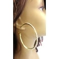 thumbnail image 2 of Large Crystal Hoop Earrings 2.75 inch Gold Tone Hoop Rhinestone Hoops, 2 of 3