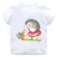 thumbnail image 3 of Lindo erizo dibujos animados animales niños algodón camisetas divertidas bebés niños camiseta divertida verano niños manga corta tops niñas ropa, 3 of 5