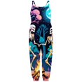 thumbnail image 5 of WERYOUNG Girls Boys Onesie Fashion Sleeveless Round Neck Cartoon Skeleton Printed Spaghetti Strap Halloween Jumpsuit Leisure Birthday Party One-Pieces,Blue,3-4 Years, 5 of 5