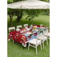 thumbnail image 3 of Outdoor Tablecloth with Umbrella Hole and Zipper, Red Christmas Rectangle Table Cloth 54x80 Inch Waterproof Tablecloth, Xmas Tree Gnomes Poinsettia Snowflake Picnic Table Cover for Patio Camping, 3 of 7