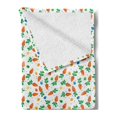 thumbnail image 2 of Easter Soft Flannel Fleece Blanket, Orange Carrots Colorful Eggs and Dots in Cartoon Style Fresh and Healthy Bunny Food, Cozy Plush for Indoor and Outdoor Use, 50" x 70", Multicolor, by Ambesonne, 2 of 5