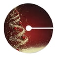 thumbnail image 5 of Golden Christmas Tree Red Light Ball Christmas Tree Skirt Opening Design Floor Mat Holiday Decor 47 inch, 5 of 6
