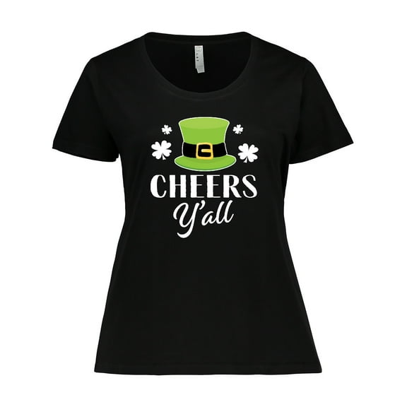 Inktastic St Patricks Day Cheers Yall with Shamrocks Women's Plus Size T-Shirt
