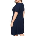 thumbnail image 5 of a.Jesdani Women's Plus Size Short Sleeve Pleated Casual Shirt Dress of Female, 5 of 9