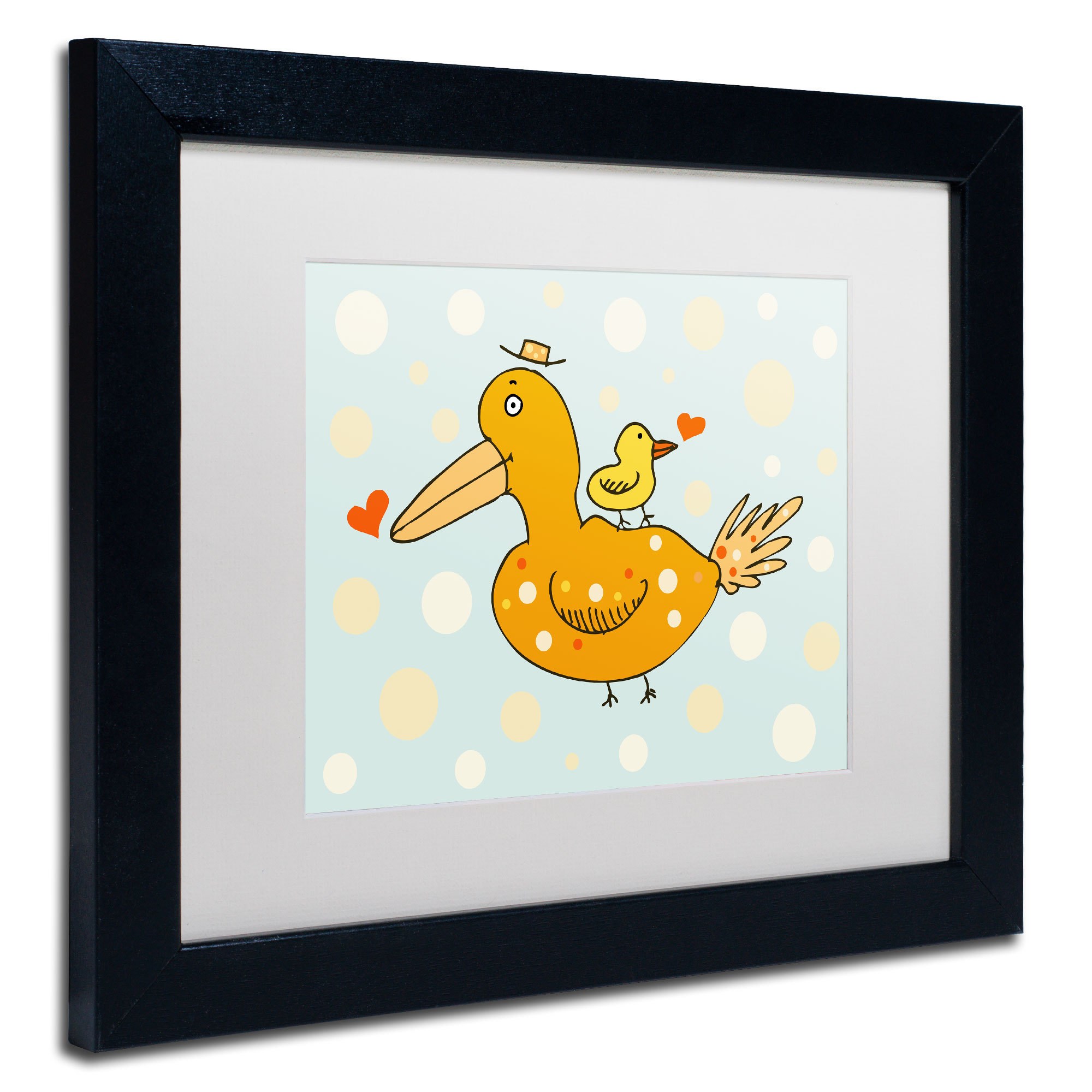 Carla Martell 'Bird and Baby' Matted Framed Art