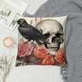 thumbnail image 2 of JEUXUS  Halloween Pillow Cover Sugar Skull Rose Flowers Skeleton Halloween All Saints Day Goth Gothic Crow Spider Throw Pillow Case Decorative Cushion Covers, 2 of 5
