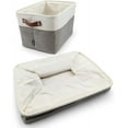 thumbnail image 4 of HYGGE + Linen Storage Bin Basket 15.8" x 12.5" x 10" Durable Fabric & Lightweight Design, Storing Toys, Books, Linens, Games, Clothing, Baby Products & More! (6 PACK, WHITE/GREY), 4 of 7