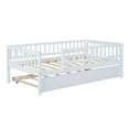 thumbnail image 4 of Harper & Bright Designs Twin Size Low Daybed with Trundle, Wood Twin Platform Bed Frame with Rails for Boys and Girls Bedroom, White, 4 of 15