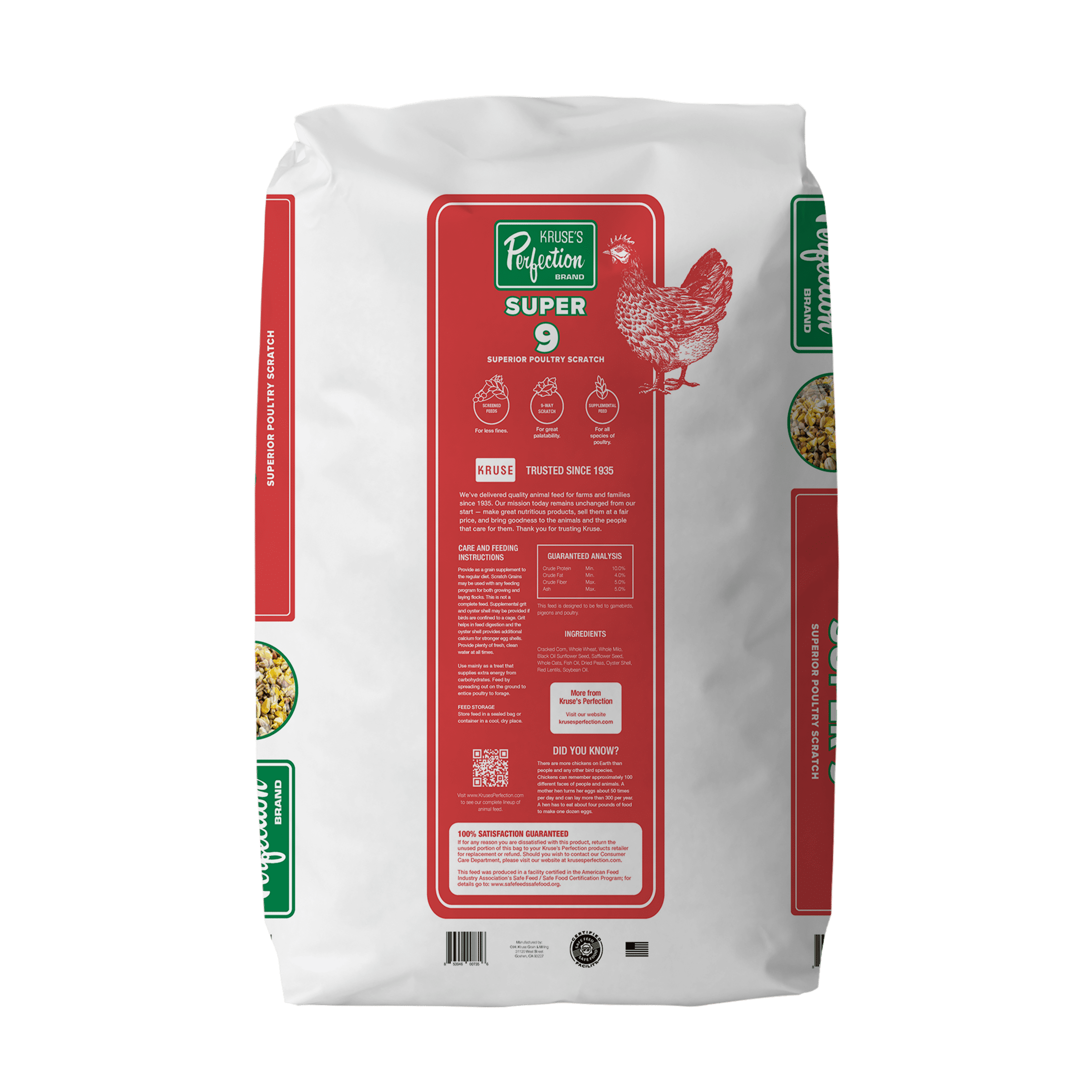 Kruse's Perfection Brand Super 9 Poultry Scratch Grain , 40 lb